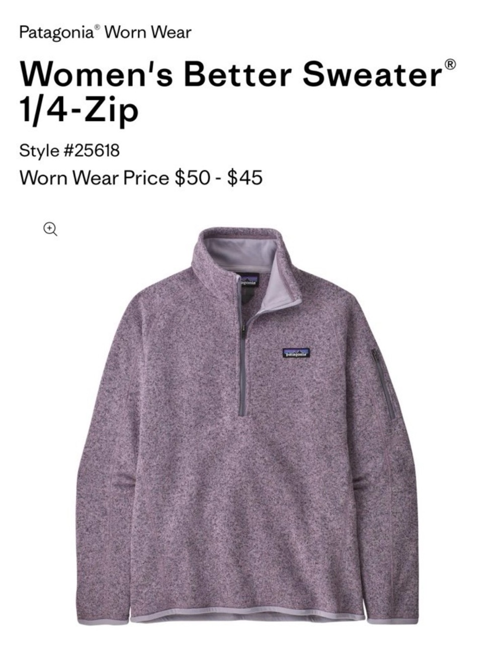 Patagonia Better Sweater Women’s 1/4-Zip Fleece in Milkweed Mauve Cost Jacket